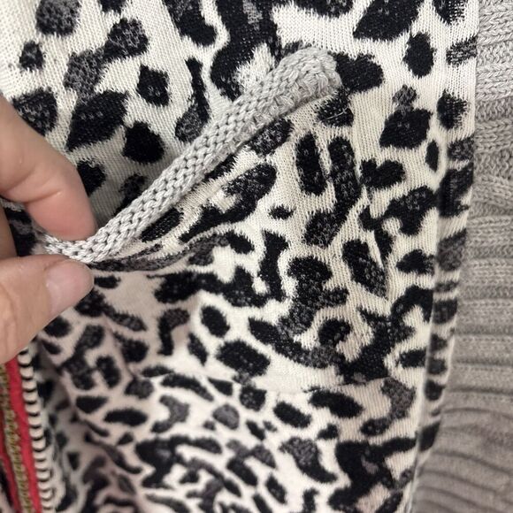 Aldo Martins Cardigan Sz 10 Animal Print Snaps Pockets Hooded Designer Spain - Picture 8 of 16